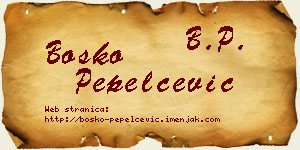 Boško Pepelčević vizit kartica